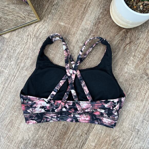 Lululemon Energy Bra Nulux Peony Multi Floral Sports Bra - Picture 3 of 5
